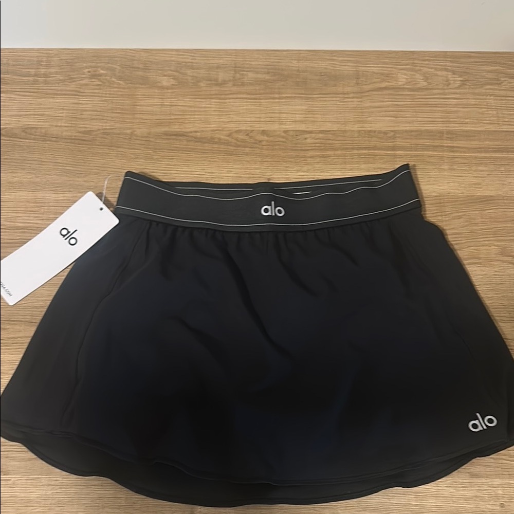 ALO Yoga Women's Black Match Point Tennis Skirt
